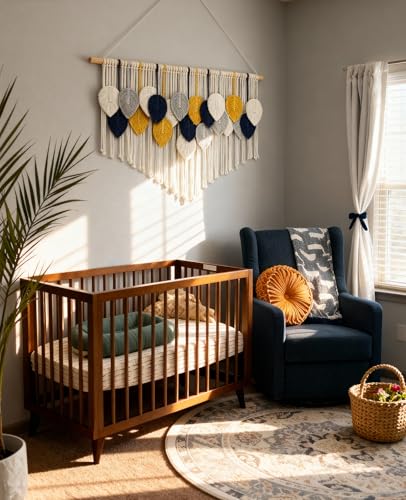 Tempospark Large Macrame Wall Hanging, 39" Wx29 L Boho Wall Hanging, Boho Chic Leaves Tassels Tapestry for Bedroom, Living Room, Dining Room, Nursery, Hallway, Balcony - image 6