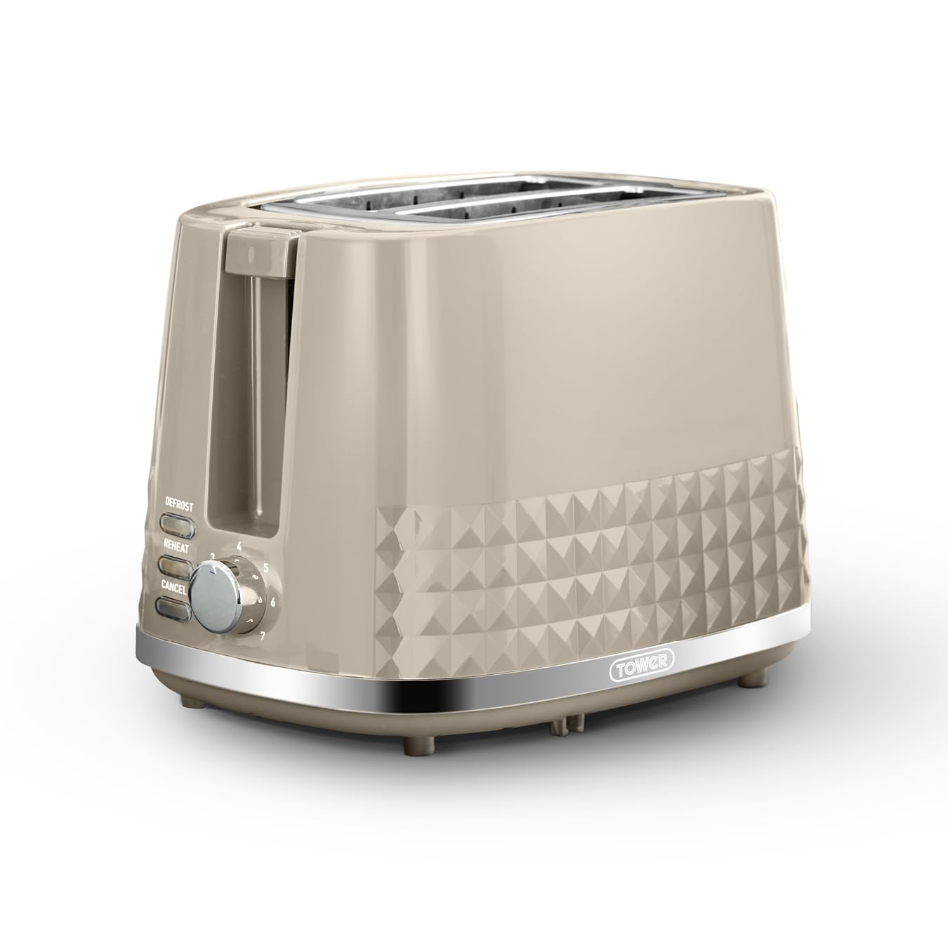 Tower Cream Solitaire 2 Slice Toaster In
