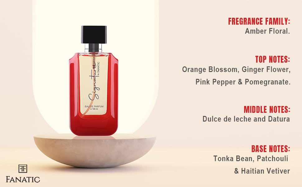 Image of Fanatic Signature Perfume for Men & Women 100ml Unisex Long Lasting Floral Eau De Parfum Fragrance Perfume Spray with Versatile Fragrance