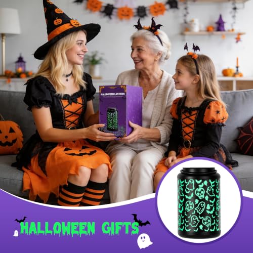 KANPONN Halloween Decorations Outdoor Skull&Ghost Solar Lantern Green Light - image 6