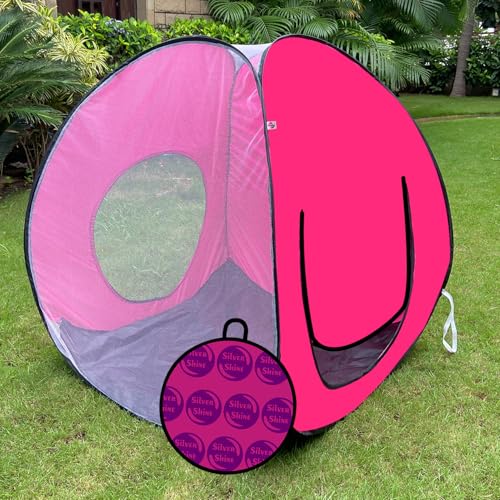 Image of Play House Foldable One Side Round Tent House for Kids Lightweight and Portable |Foldable Tent House for Kids Activity Indoor Outdoor |Play Tent House for Multi Purpose| Play Tent House (Pink-2)