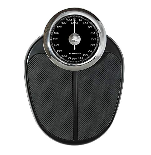 Natürliche Personenwaage,Analoge Waage,Klassisches Chrom Mattschwarz Körperfettmanagement 330bl effektive Funktionen für das persönliche