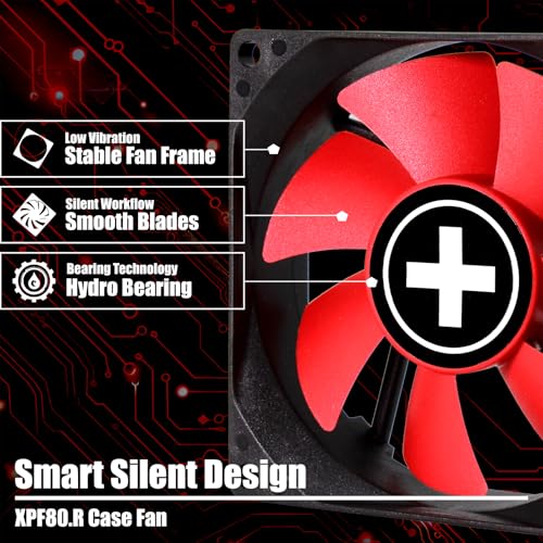 Ventilador para gabinete Xilence de 8 cm negro y rojo, modelo XF037 miniatura 3