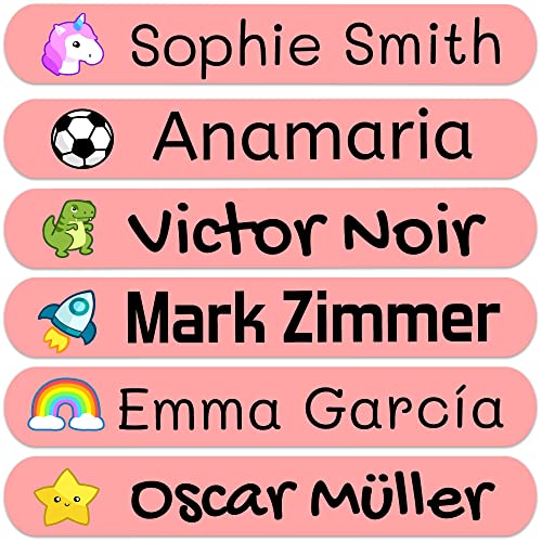50 Etiquetas Adhesivas Personalizadas, de 6x1 cms, para marcar objetos, libros, fiambreras, etc.