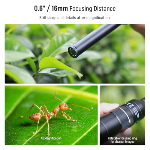 NEEWER 16mm 4X Macro Probe Lens with 109° FOV 17mm Thread Rechargeable LED Light for Mobile Macro Photography Video Recording Compatible with iPhone Samsung Camera Lens NEEWER Phone Cage/Case, LS-63 - image 5