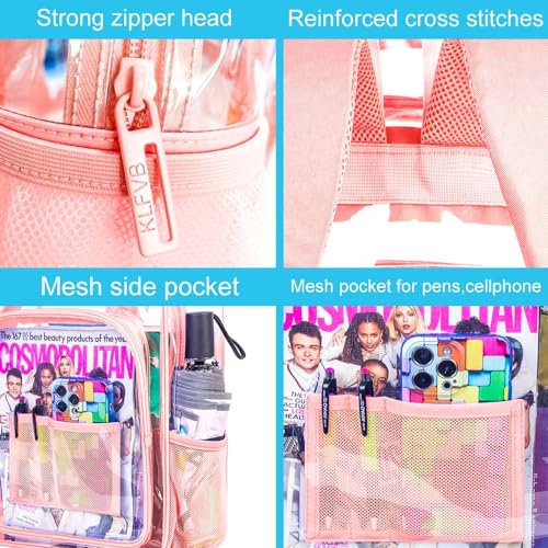 Image of AGSDON Clear Backpack, Heavy Duty Transparent Bookbag, See Through PVC Backpacks for Women Men