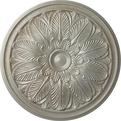 Image of Ekena Millwork CM22BOFLS 22 5 /8 OD x 1 3 /4 P Bordeaux Ceiling Medallion (fits Canopies up to 3 1 /4), Flash Gold