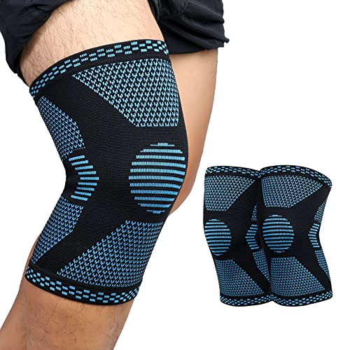 MILAIUN Kniebandage Männer Damen, Orthopädische Kniebandagen [2er Pack] für Bandagen Knie, kniestütze/ Kraftsport ,Arthrose, Meniskus (XL) Cover