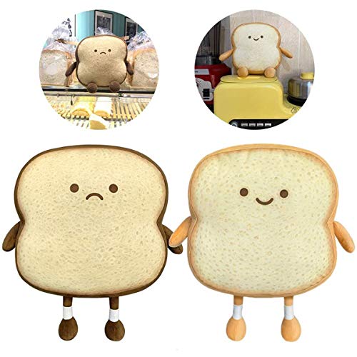Nenalayo Toast Sliced Bread Pillow,Bread Shape Plush Pillow,Facial Expression Soft Toast Bread Food Sofa Cushion Stuffed Doll Toy For Kids Adults Gift Home Bed Room Decor (S) #TOP2