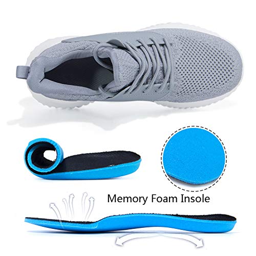 Image of Akk Womens Walking Shoes - Slip On Tennis Running Shoes Memory Foam Lightweight Work Sneakers for Indoor Outdoor Gym