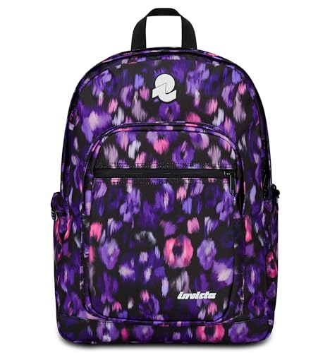 Invicta Zaino Scuola Jelek Fantasy, Viola, Doppio Scomparto Super Capiente Con Tasca Porta PC o Tablet, Organizer e Tasca Con Borraccia, Per Ragazze delle Medie Superiori e Viaggi