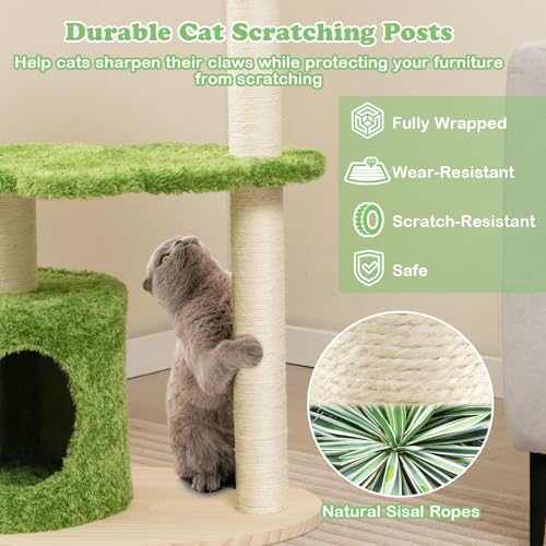 Torre para gatos madera moderna 38 pulgadas para interiores miniatura 7