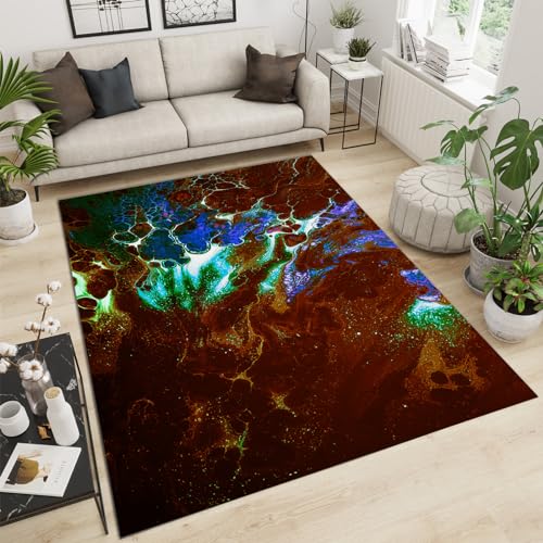 Alfombra antideslizante 3D Fluid Art con diseño de graffiti europeo, para puerta de entrada, vestíbulo, baño, 120 x 170 cm