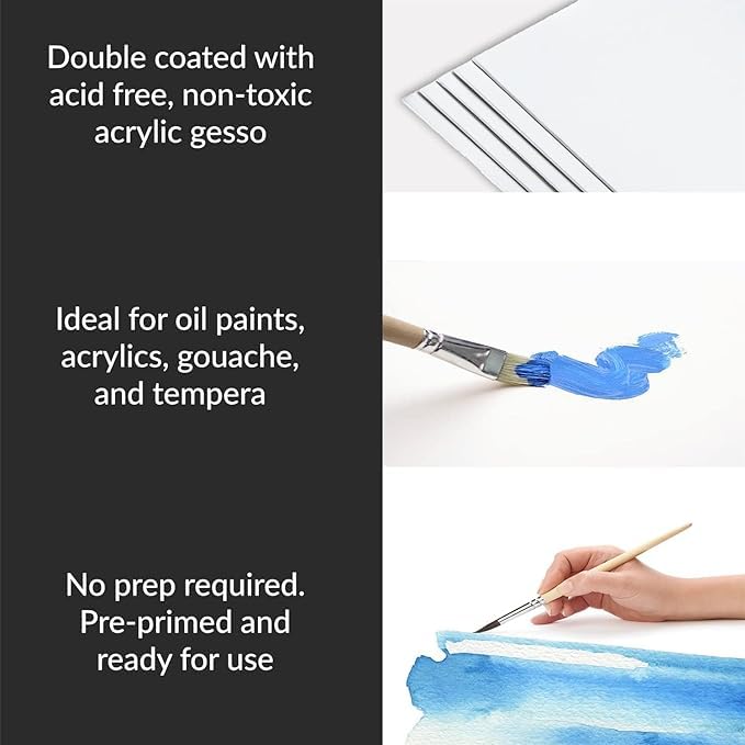 Image of Little Birdie Mini Stretched Canvas Boards for Painting 10pcs 10 X 7.5 cm Mini Canvas Boards | Double Primed Small Canvas Painting Board for Acrylic Painting, Oil Painting| Stretched Canvas Board