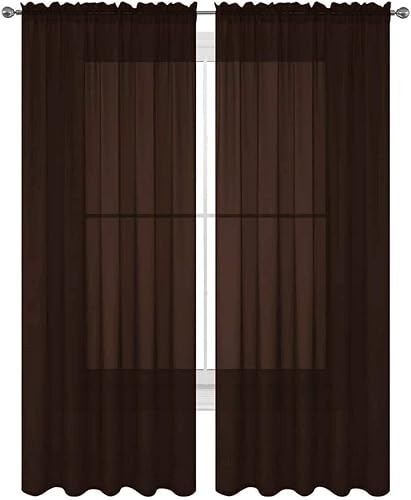 Miniatura 6 de 1 panel transparente de gasa elegante para ventana de 84 pulgadas para dormitoriococina (morado, 52 x 84 pulgadas)