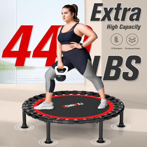 Image of ZCMHAXJ Foldable Mini Trampoline, 36 inch /40 inch /48 inch Rebounder Trampoline for Adults & Kids, 440lbs Capacity Indoor Fitness Workout Exercise Equipment
