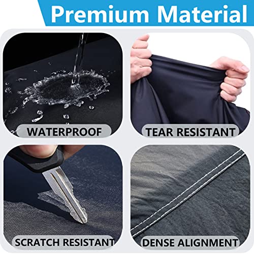 Image of Waterproof Car Covers for 1994-2026 Ford Mustang, 6 Layers 210T All-Weather High-Density Waterproof Mustang Car Cover, w /Zipper Door, Windproof, Dustproof and UV Proof All Weather Protection