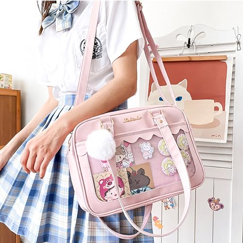 Image of TTCAYU Ita Bag Crossbody kawaii Pin Display Bag with Insert Ita Messenger Bags Japanese Handbag Shoulder JK Purse for Girl