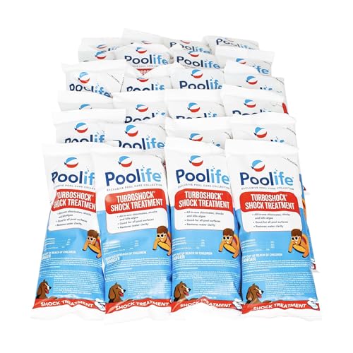 Poolife Turbo Shock to Eliminate Algae, Bacteria & Cloudy Water - Strongest 78% Calcium Hypochlorite Pool Shock - Fast-Dissolving, No Pre-Mixing - Safe Chlorine Shock for All Surfaces - 24 X 1lb Bag