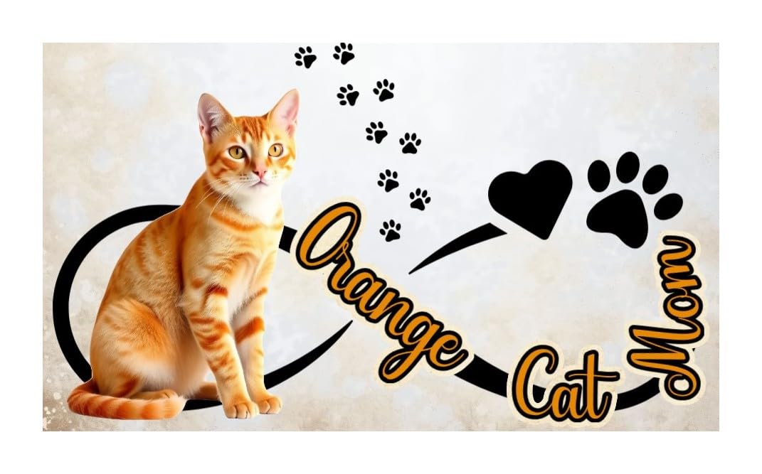 WINGS Craft & Fundraising Supply Checkbook Cover with Choice of Bank Transaction Register, Wildlife & Animals (Orange Cat Mom +1 Large Print Register)