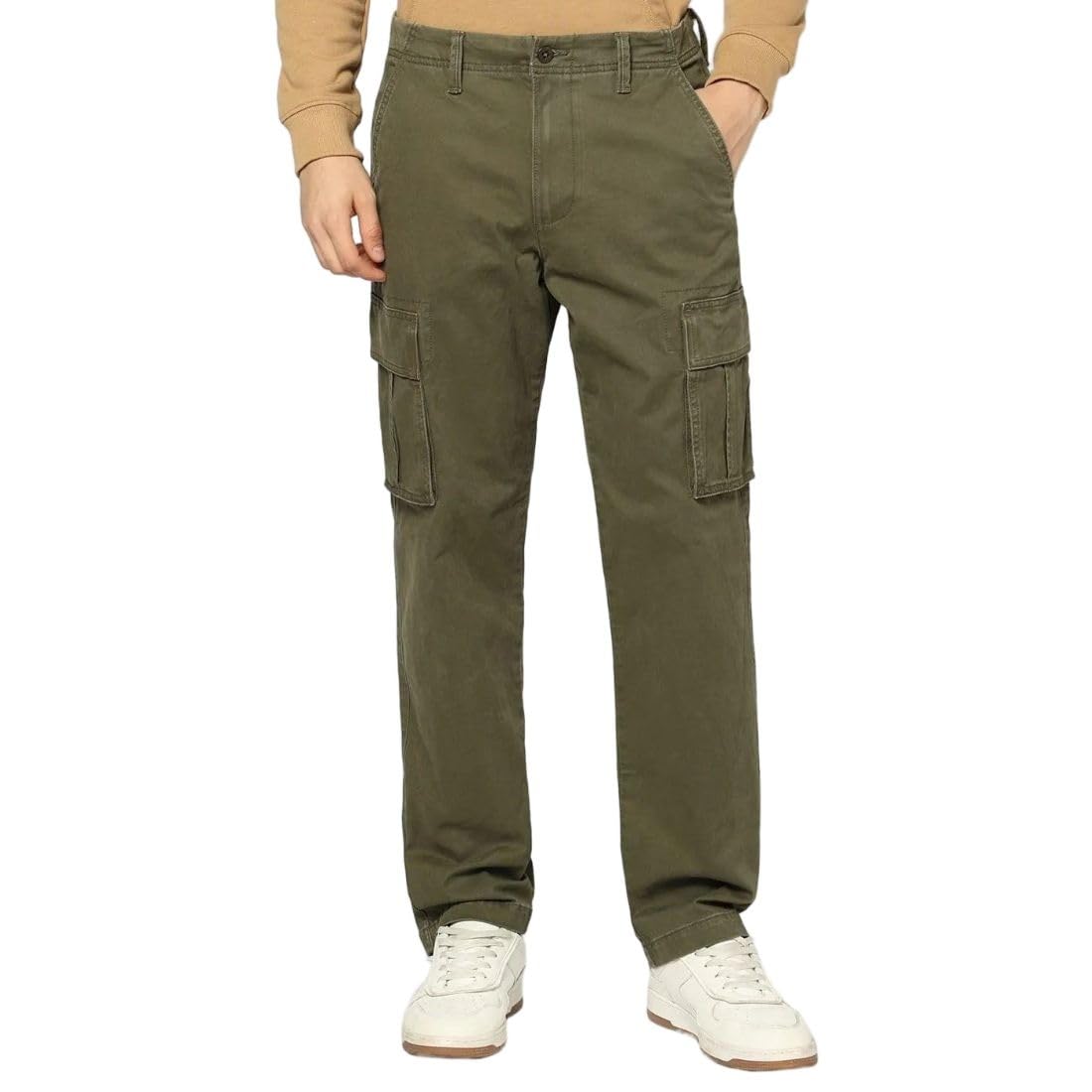 gap Men's Mid Waist Cargo Trousers, Olive Green, 38/32-picture-39