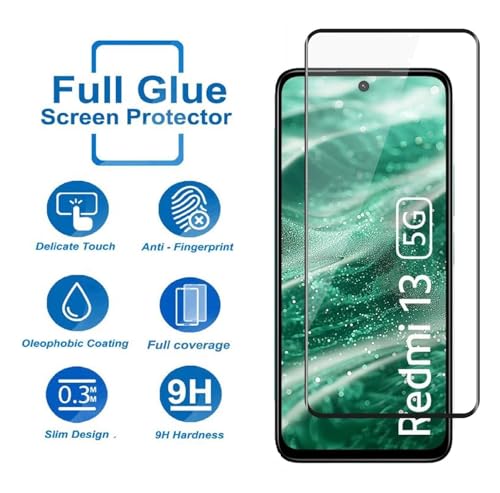 Image of 100FIT Tempered Glass For Redmi 13 5G, Redmi 12 5G With Full Glue Edge To Edge Coverage And Easy Installation Kit