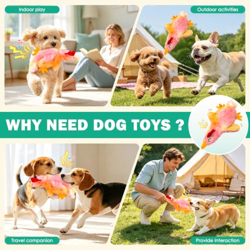 Image of Fuufome Squeaky Dog Toy, No Stuffing Plush Toy for Puppy Small Medium Dogs