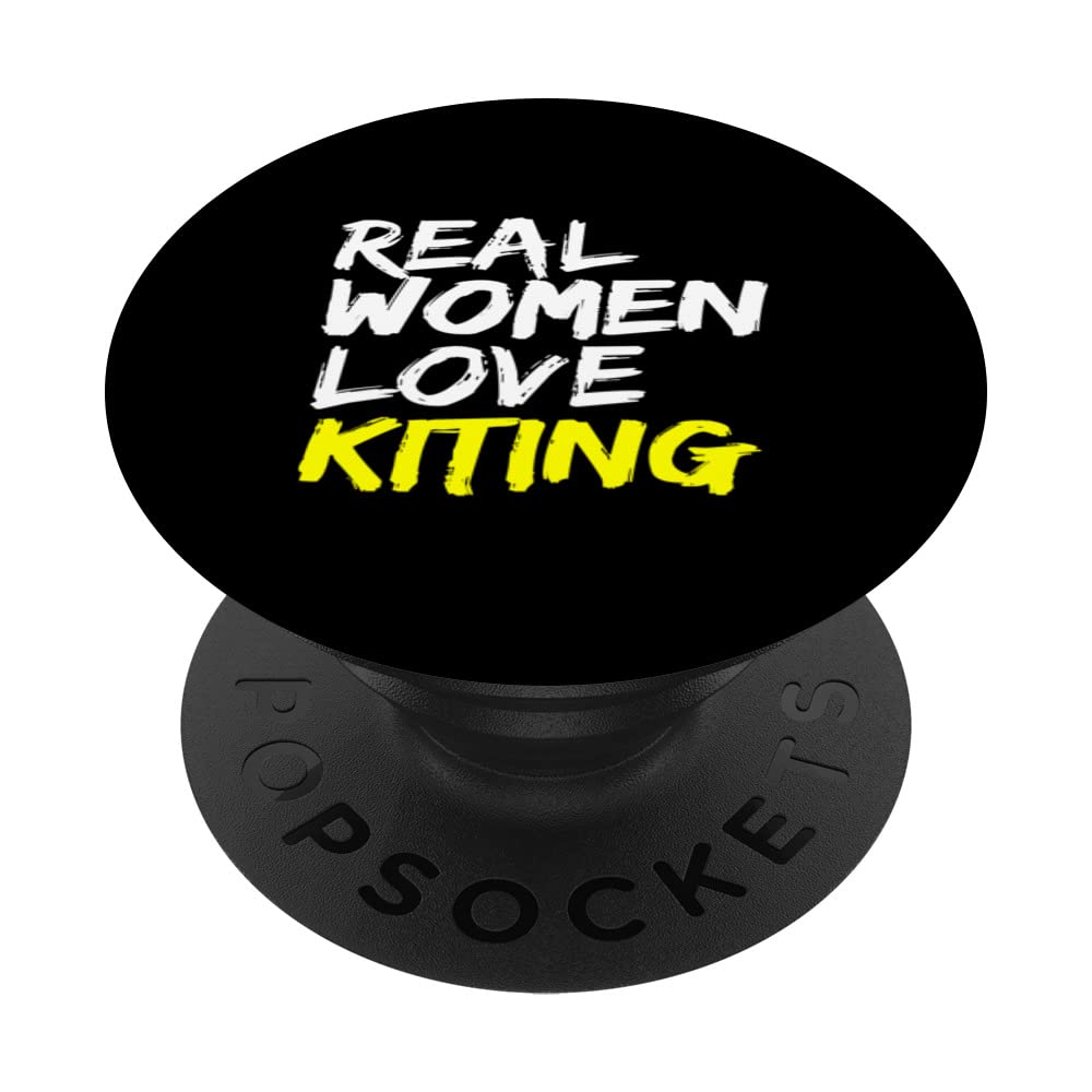 Kiteboard Power-Kite Real Women Love Kiting Kitesurfer PopSockets Swappable PopGrip