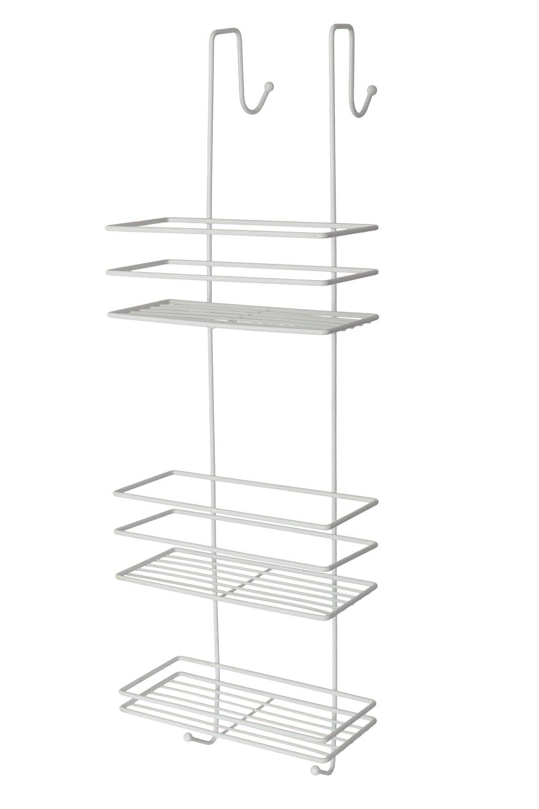 HOMION 3 Tier Shower caddy Non Rust Large Hanging Bathroom Organiser Unit Shower Rack Storage Caddy With Extra Deep Baskets (White)