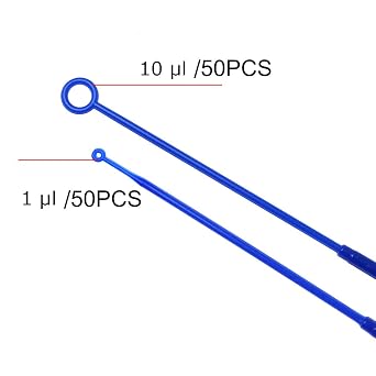 MEETOOT 100pcs 10ul + 1ul Sampling Rod Disposable Inoculating Loop Individually Package