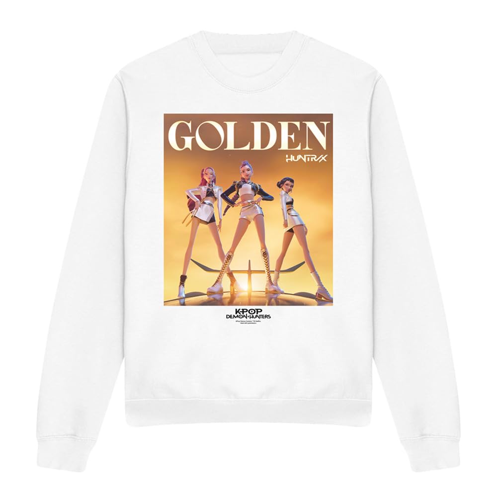 Kpop Demon Hunters Huntrix Golden Poster Unisex Sweatshirt, White, XX-Large