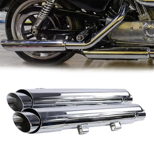 Sostituire lo scarico Marmitte Slip On Per Motociclette Silenziatore Tubo Di Scarico Slip-On Per Con Per Harley Per Davidson Sportster Iron XL1200NS 2018-2021(Chrome)