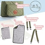 Little Amy® Kinderwagentasche mit Feuchttuchspender und Wickelunterlage Kinderwagen-Organizer große Kapazität multifunktionale Wickeltasche Buggy-Organizer wasserabweisend mit Kinderwagenhaken
