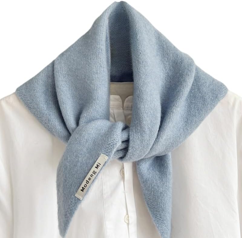Knitted Triangle Scarf for Women Y2k Head Scarf Downtown Girl Aesthetic Accessories Streetwear Triangle Shawl - Image 2