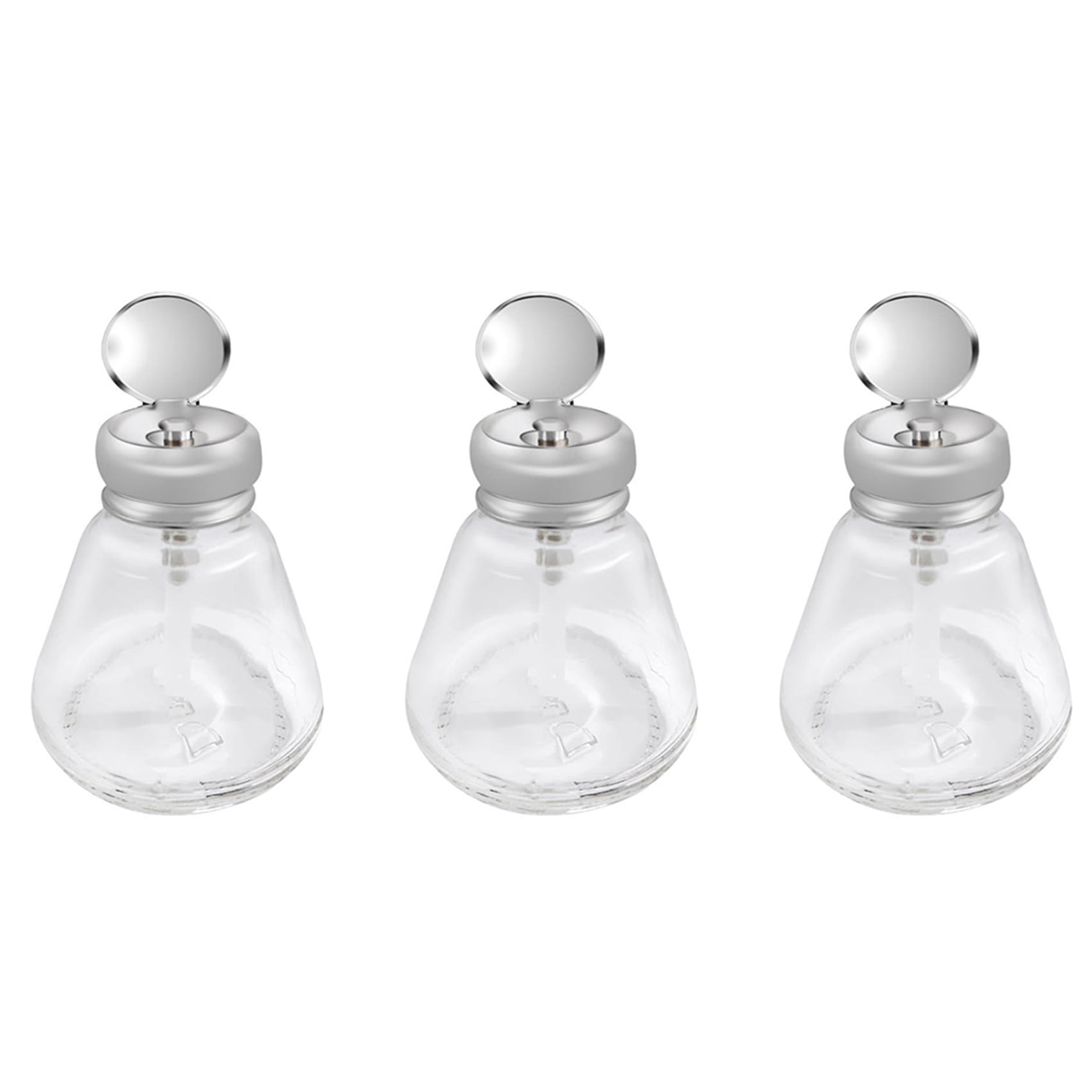 Jnchdghwa 3X Empty Nail Polish Pump Dispenser Glass Push Down Press Bottle