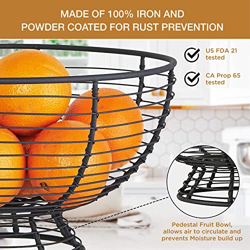 Regal Trunk & Co. Large Fruit Basket With Banana Hanger For Kitchen, Rustic French Farmhouse Fruit Bowl With Banana Holder Tree, Removable Banana Holder Fruit Basket, Ideal For Fruit And Vegetables #TOP3