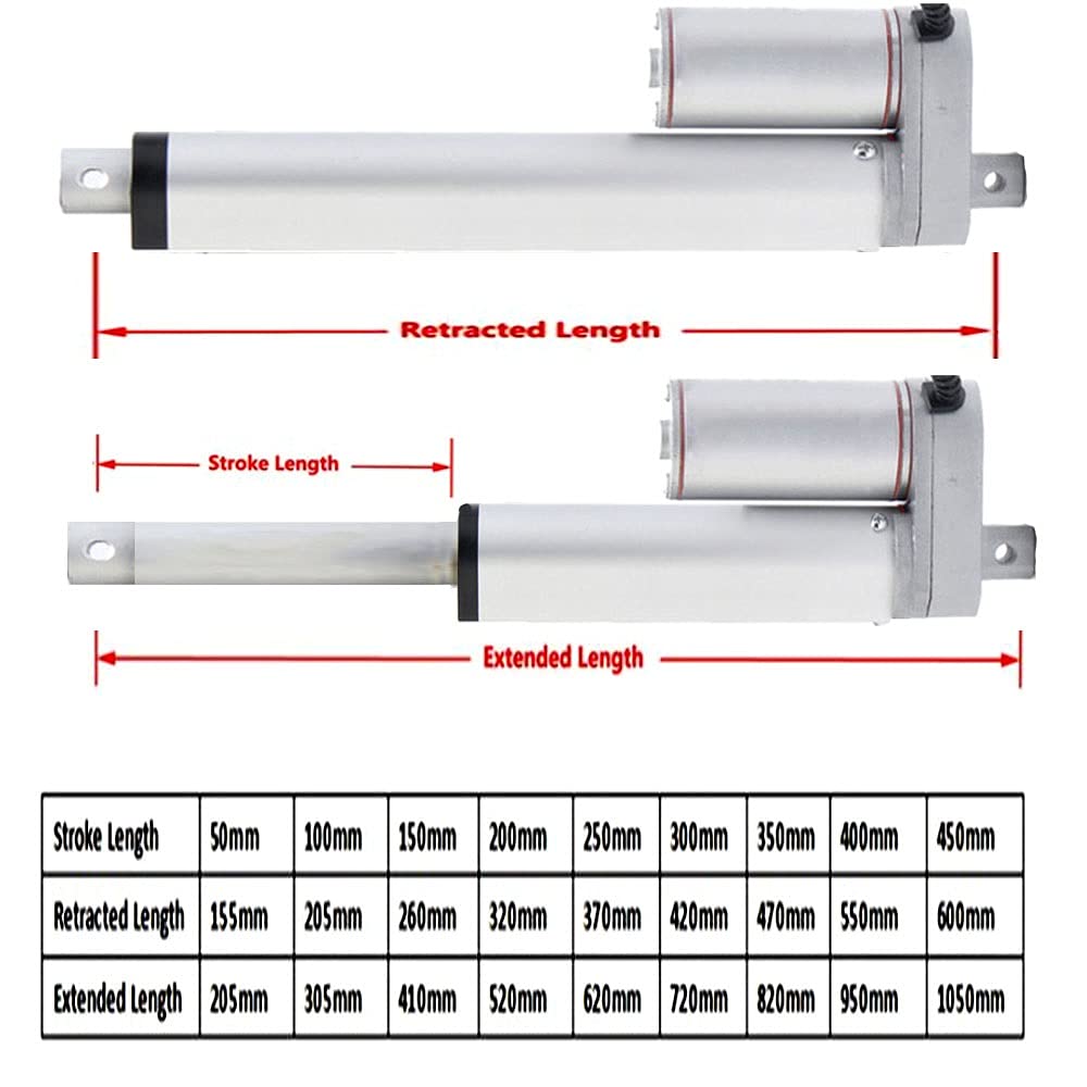 zxxin-Linearantrieb langlebig, 100/200/300/500/600/700/800/900/1000 mm Hublinearmotor DC 12V24V, Schub 60N, Geschwindigkeit 150mm / s, elektrischer linearer Stellglied Gute Qualität