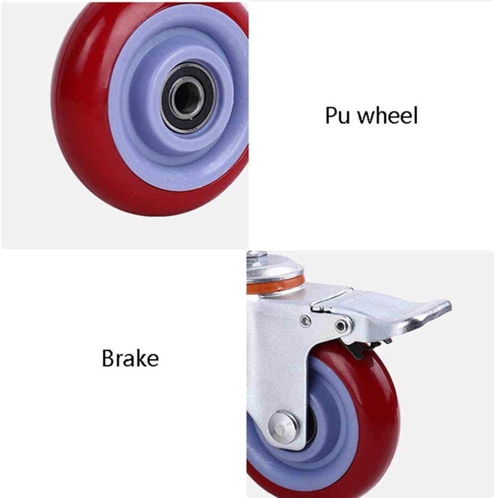 Kółka biurowe 4x3 ''/4''PVC Heavy Duty 300kg obrotowe koła rycynowe ze śrubą hamulca M12 * 30 wózek meblowy (hamulec 3 cale)