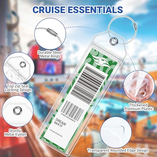 8 Pack DCL Cruise Luggage Tag Holder & Cruise Essentials for Dream, Fantasy, Magic, Wonder, Wish & Treasure 2025-2026 Cruise Must Have by SEAVILIA - Image 5