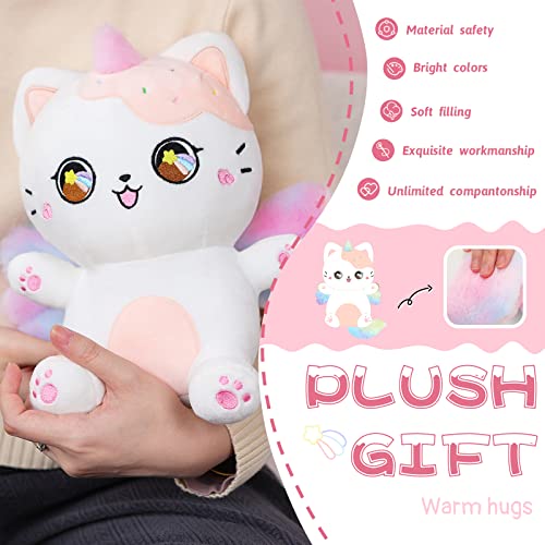 Aixini Cute Caticorn Plush Stuffed Unicorn Cat Animal Plushie 10" Soft Toy With Rainbow Wings For Girls #TOP4