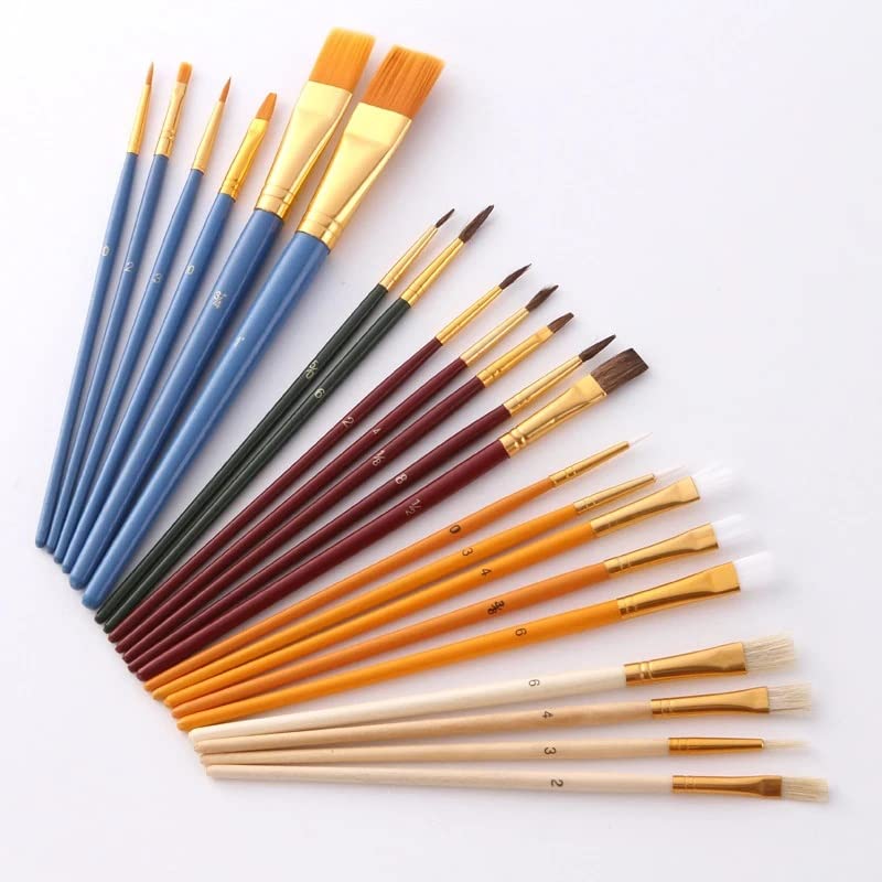Juego de Pinceles en Miniatura para Acuarela, Pincel de Pelo de Nailon, Herramienta Profesional para óleo