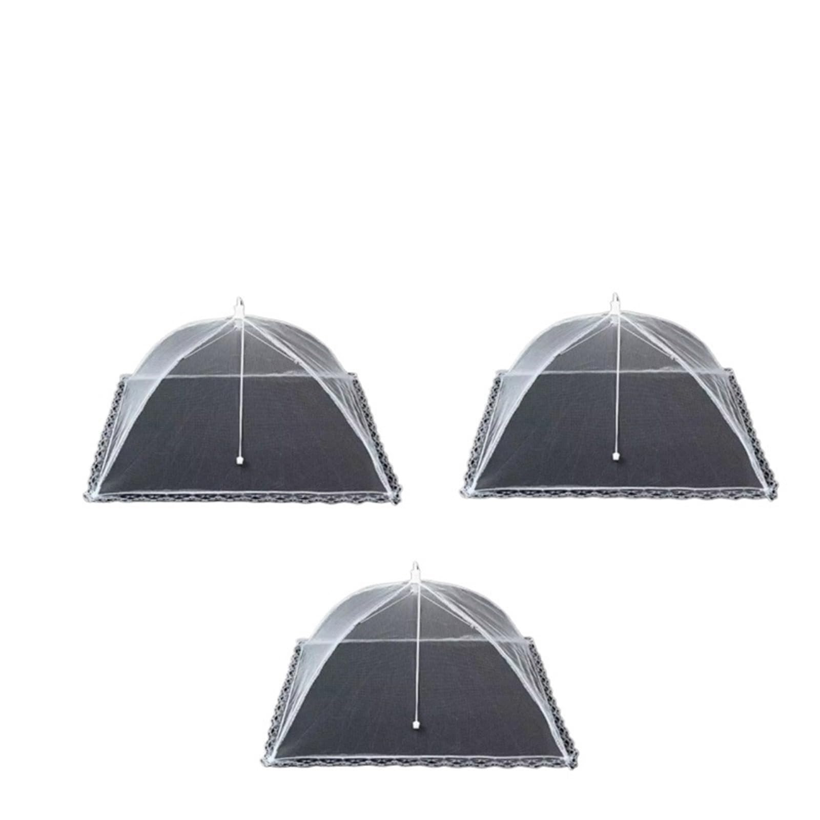 Netzabdeckung für Lebensmittel, Mesh-Pop-Up-Abdeckung, faltbar, atmungsaktiv, for Outdoor-Grill, Picknick, Küche, mehrere Größen(48x48cm 3pcs)