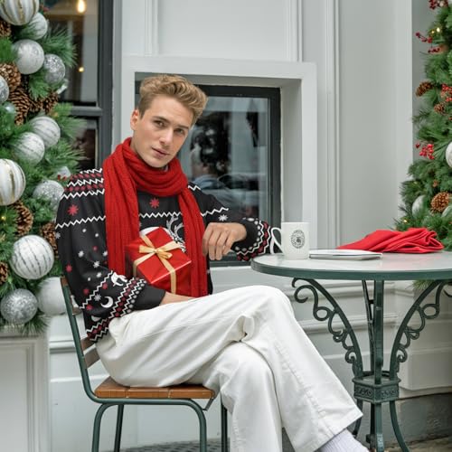 Image of 99TIMORO Funny Ugly Christmas Sweater for Men and Women, Holiday Pullover 2025, Novelty Crewneck Sweatshirt, Festive Gift