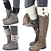 Bestjybt 3 Pairs Womens Short Boots Socks Crochet Knitted Boot Cuffs Leg Warmers Socks, Style 01