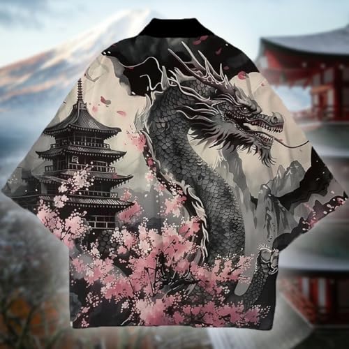 Men's Japanese Style Kimono Lightweight Open Front Cardigan Stylish Summer Beach Outfits4