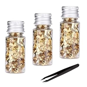 WEDAMOO 3 Essbare Blattgoldblätter mit Pinzette