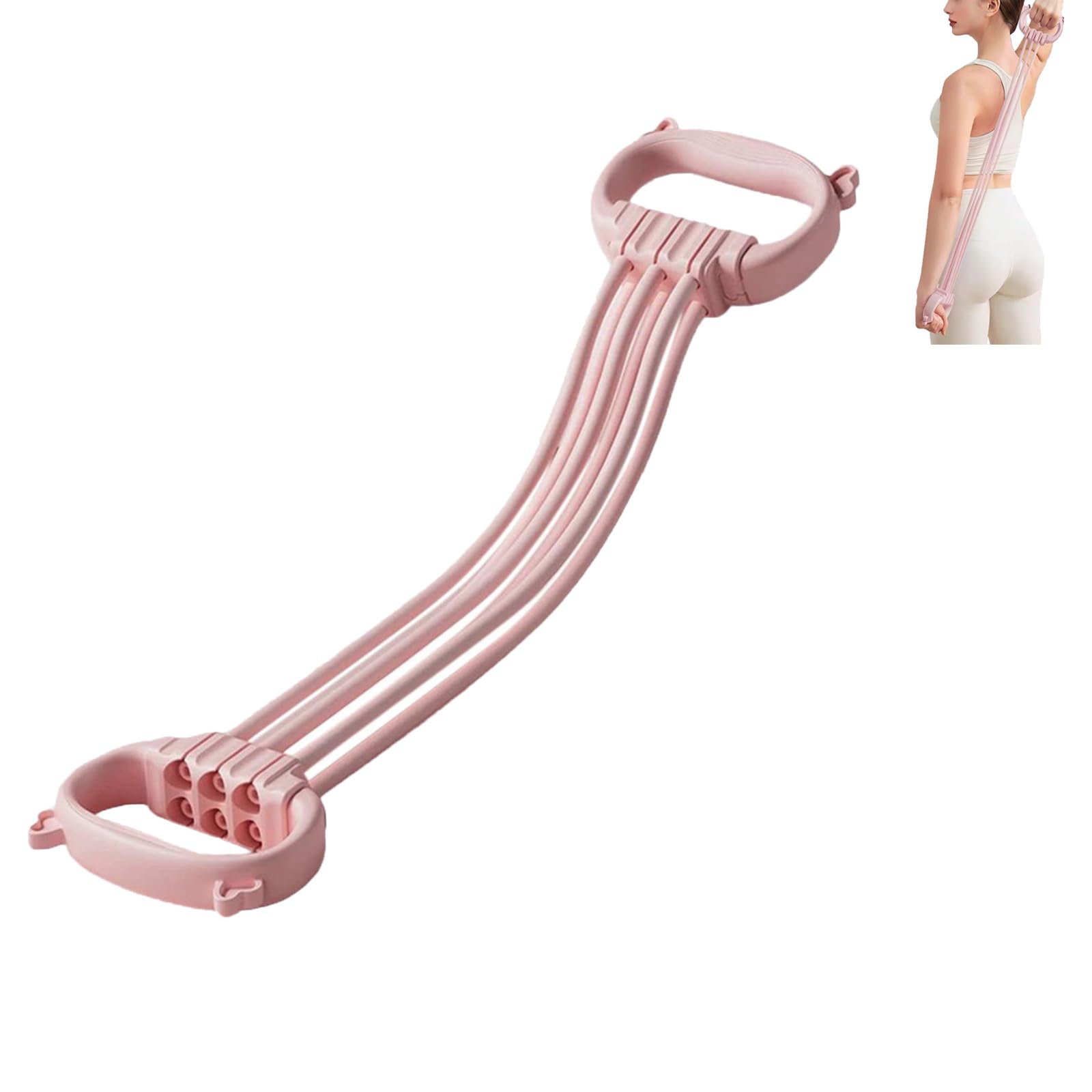 Resistance Bands with Handles, Adjustable Fitness Pull Rope Workout Equipment, Antislip Handle Elastic Bands For Home, Gym, Waist Abdomen Arm Workout (Pink) — image 1