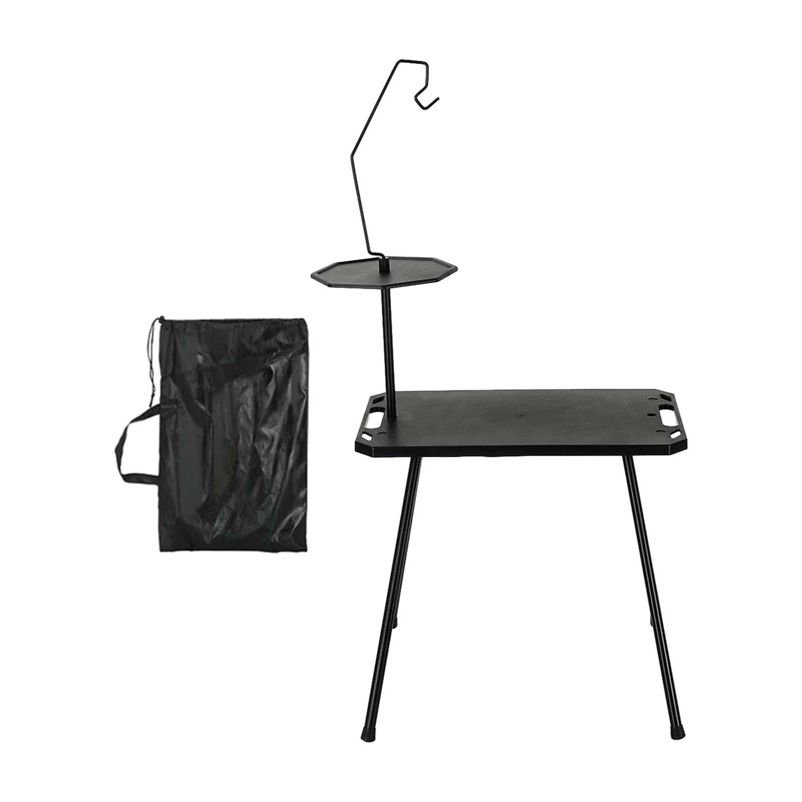 Vaveren Foldable Camping Table Compact Stand Lightweight with Carry Bag Picnic Cooking Desk for Patio Fishing Parties Garden Barbecue, with Light Holder