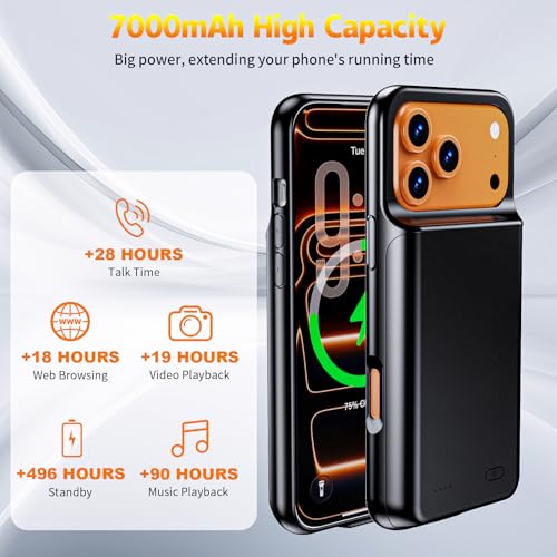 Coque de protection iPhone 17 Pro Max 6,9" avec batterie intégrée - 7