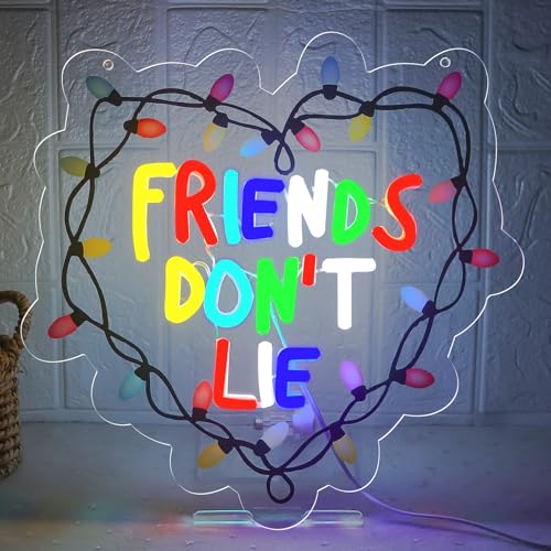 Image of Pugna Friends Don't Lie Neon Signs for Wall Decor Neon Lights for Bedroom Led Signs Suitable for Dormitory Man Cave Christmas Gift